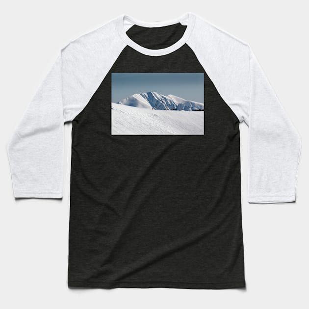 Snow on the mountainside 2 Baseball T-Shirt by jwwallace